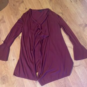 Maroon open front cardigan